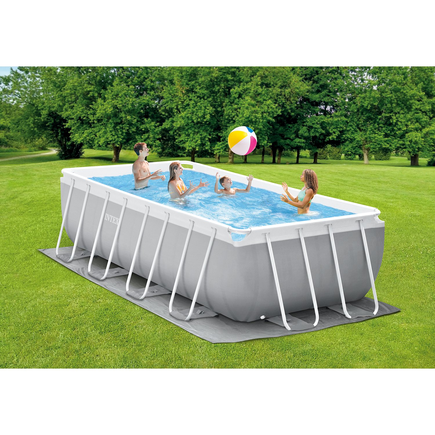 Prism Frame Rectangular Above Ground Pool Set, L 16' x W 8' x H 42"